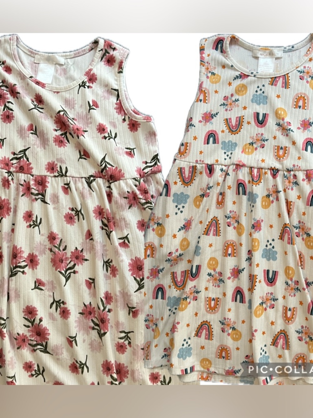 Girls Ribbed Tank Dress Set — Size 5-6 Set of 3 dresses + 1 romper